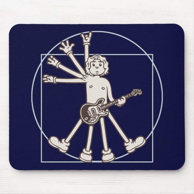 Cartoon Vitruvian Rocker Mouse Pad (Front)