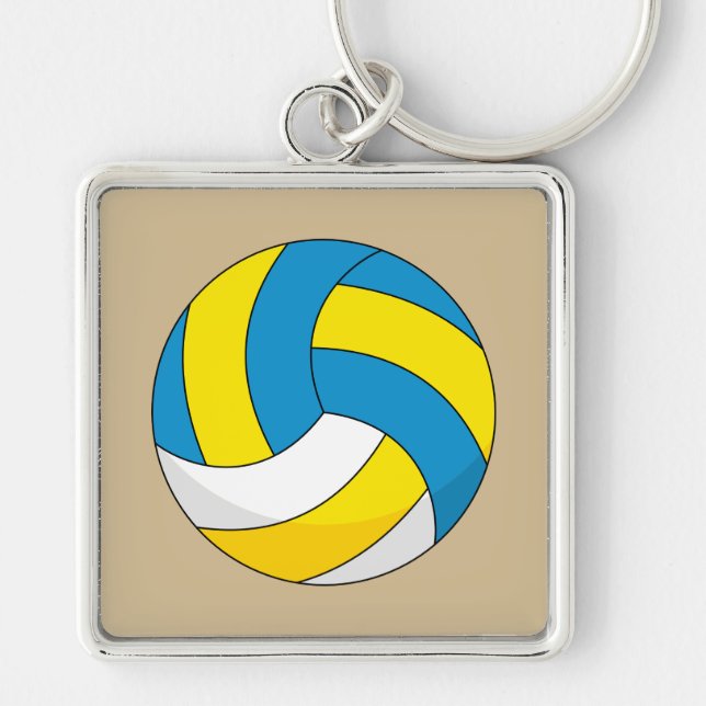Cartoon Volleyball Ball Keychain (Front)