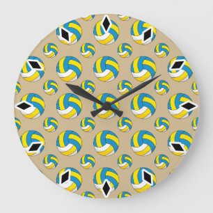 Cartoon Volleyball Ball Large Clock