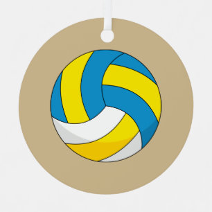 Cartoon Volleyball Ball Metal Ornament
