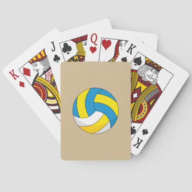 Cartoon Volleyball Ball Playing Cards (Back)
