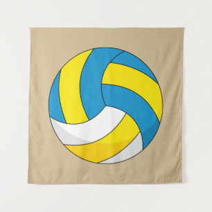 Cartoon Volleyball Ball Tapestry