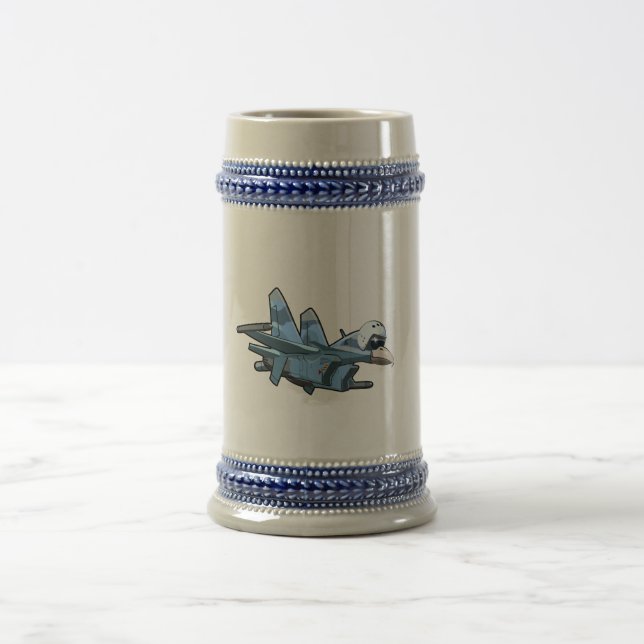 Cartoon warbird plane beer stein (Center)