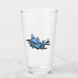 Cartoon warbird plane glass