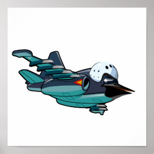 Cartoon warbird plane poster