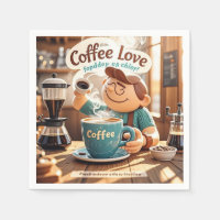 Cartoon warm cozy cafe coffee lover style 