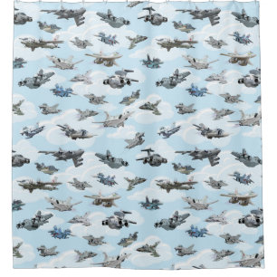 Cartoon warplanes pattern fabric