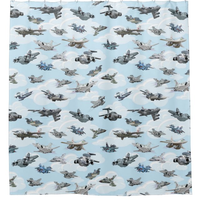 Cartoon warplanes pattern fabric (Front)