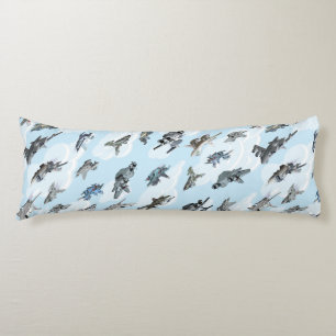 Cartoon warplanes pattern fabric body pillow