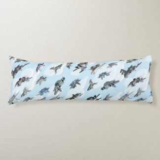 Cartoon warplanes pattern fabric body pillow