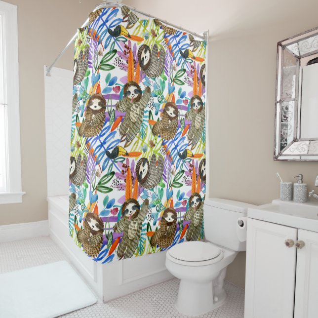 Cartoon Watercolor Sloth Pattern (In Situ)