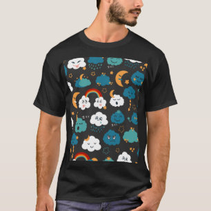 Cartoon Weather Forecast Seamless Pattern T-Shirt