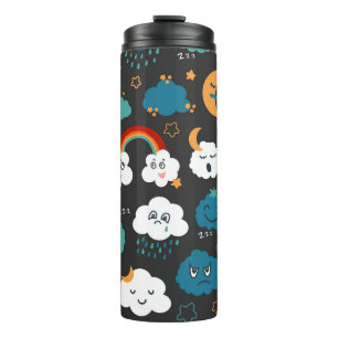 Cartoon Weather Forecast Seamless Pattern Thermal Tumbler