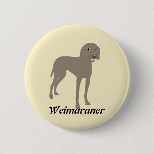Cartoon Weimaraner 2 Inch Round Button