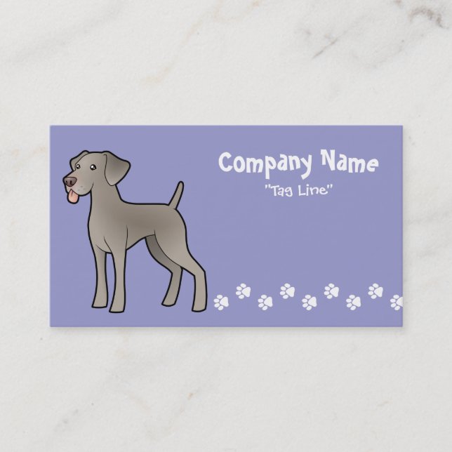 Cartoon Weimaraner Business Card (Front)