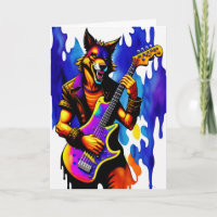 Cartoon Werewolf Musician Halloween
