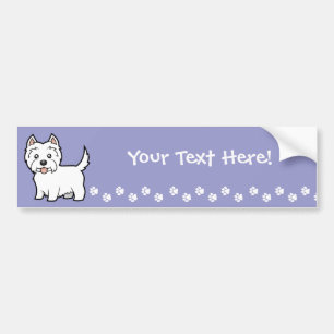 Cartoon West Highland White Terrier Bumper Sticker