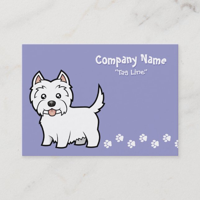 Cartoon West Highland White Terrier Business Card (Front)