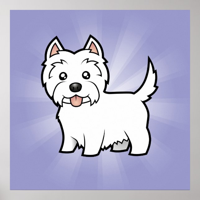 Cartoon West Highland White Terrier Poster (Front)