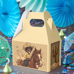 Cartoon Western Ride Tall Cowboy Favor Box