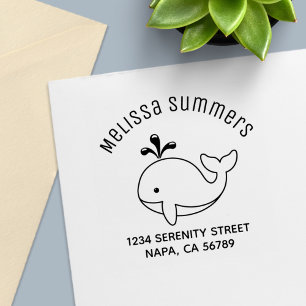 Cartoon Whale Arch Address Self-inking Stamp