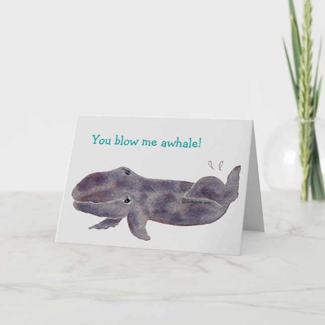 Cartoon Whale Baby Thank You Card (Front)