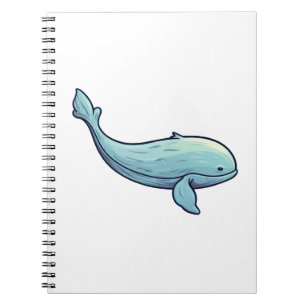 Cartoon whale illustration notebook