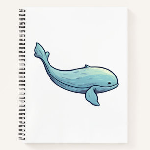 Cartoon whale illustration notebook