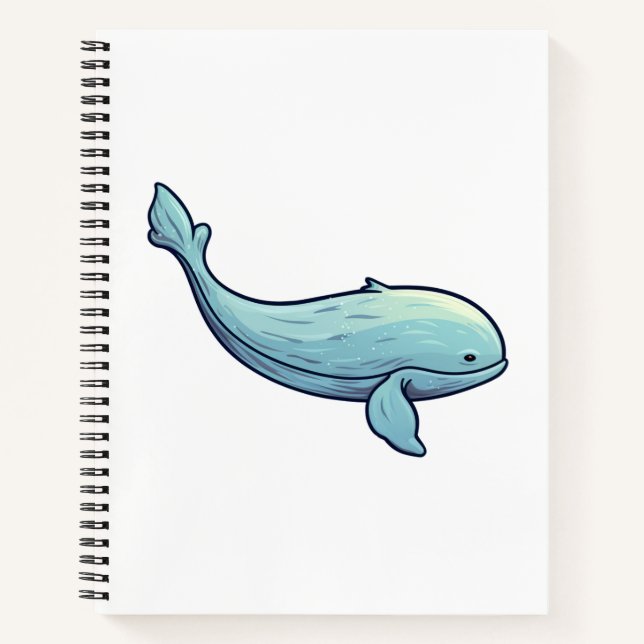 Cartoon whale illustration notebook (Front)