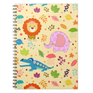Cartoon Wild Pattern Spiral Photo Notebook