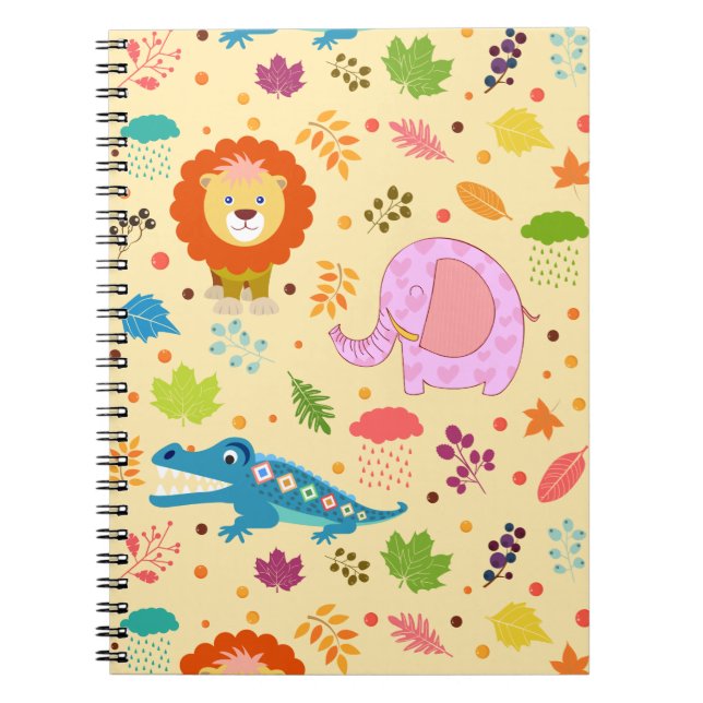 Cartoon Wild Pattern Spiral Photo Notebook (Front)
