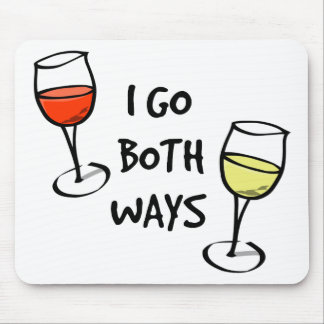 Cartoon Wine Glasses I Go Both Ways Funny Mouse Pad