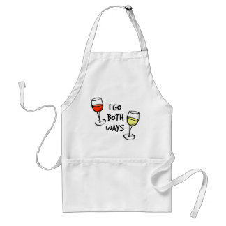 Cartoon Wine Glasses I Go Both Ways Funny Standard Apron