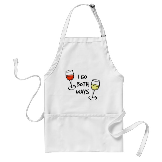 Cartoon Wine Glasses I Go Both Ways Funny Standard Apron (Front)
