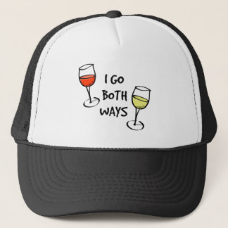 Cartoon Wine Glasses I Go Both Ways Funny Trucker Hat