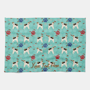Cartoon Wire Fox Terrier Kitchen Towel