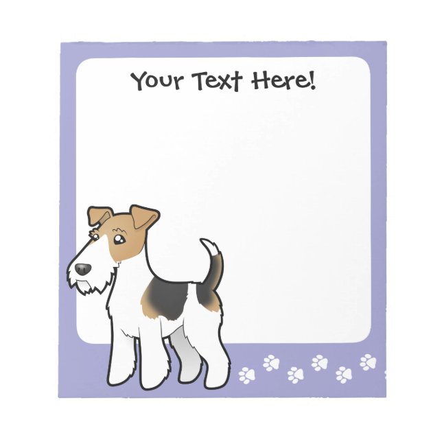 Cartoon Wire Fox Terrier Notepad (Front)
