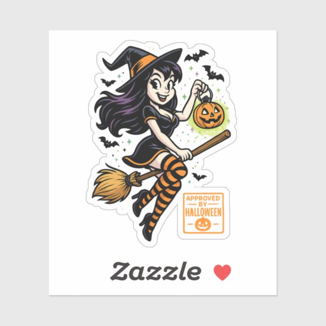 Cartoon Witch  – Approved by Halloween (Sheet)