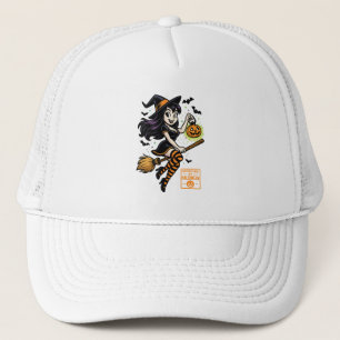 Cartoon Witch – Approved by Halloween Trucker Hat
