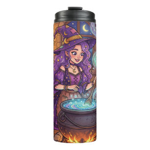 Cartoon Witch Making Love Potion Thermal Tumbler