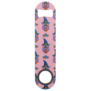 Cartoon Wizard Owl Pattern Bar Key
