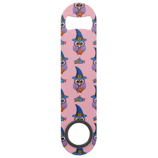 Cartoon Wizard Owl Pattern Bar Key (Front)