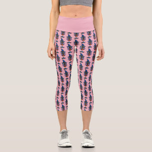 Cartoon Wizard Owl Pattern Capri Leggings