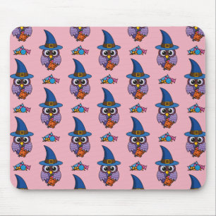 Cartoon Wizard Owl Pattern Mouse Pad