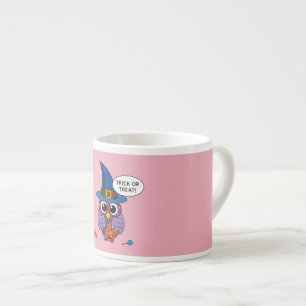 Cartoon Wizard Owl - Trick or Treat Espresso Cup