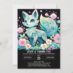 Cartoon Wolf Digital Birthday Invitation