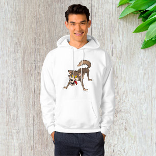 Cartoon Wolf with Goofy Expression Hoodie