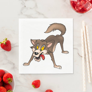 Cartoon Wolf with Goofy Expression Napkin