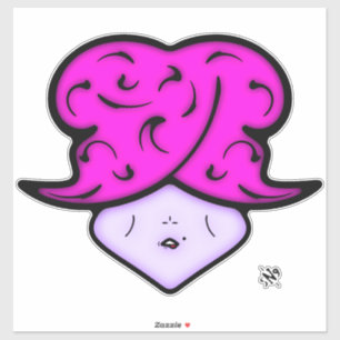 Cartoon woman with beauty mark and hat v1
