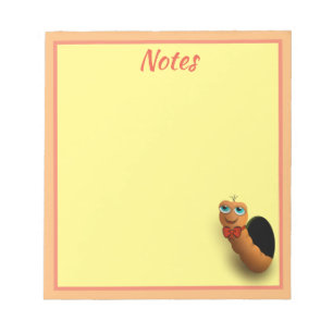 Cartoon Worm Personalized Notepad